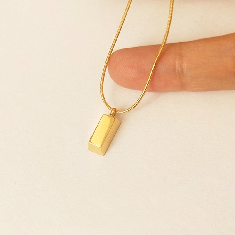 Kalung 18k Gold Nugget untuk Wanita - Rantai Klavikula Stainless Steel Anti Karat | Perhiasan Elegan dan Tahan Lama - 我的商店