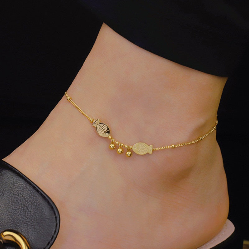 Gelang Kaki Wanita Ikan Keberuntungan - Stainless Steel, Tidak Kusam, Elegan & Cocok untuk Hadiah! - 我的商店