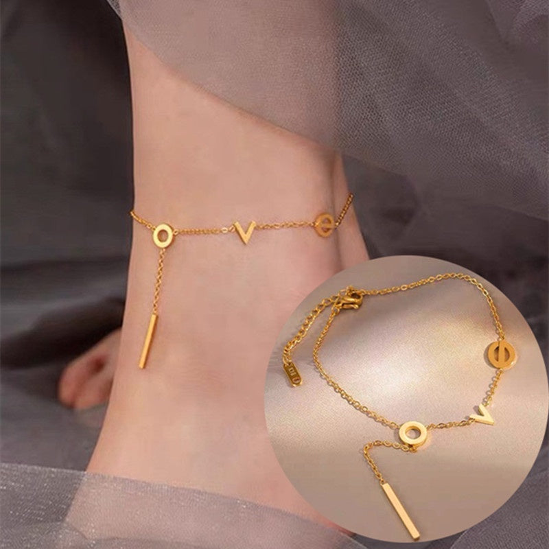 Gelang Kaki Wanita Vintage Liontin Hati - Stainless Steel, Tidak Kusam & Tidak Pudar, Elegan & Awet! - 我的商店