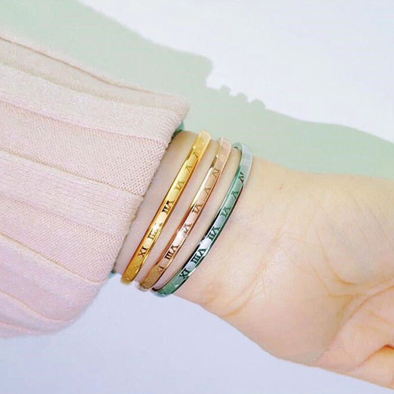 Gelang Wanita Angka Romawi - Tidak Kusam & Tidak Pudar, Elegan & Cocok untuk Hadiah! - 我的商店