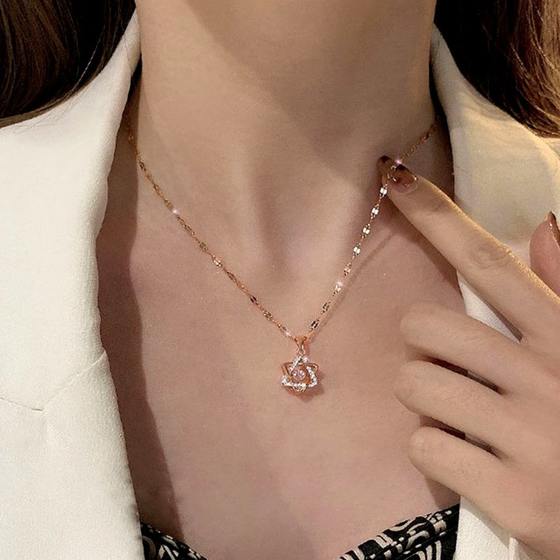 Kalung Rantai Bintang untuk Wanita - Pendant Stainless Steel Emas Vintage | Choker Perhiasan Elegan - 我的商店