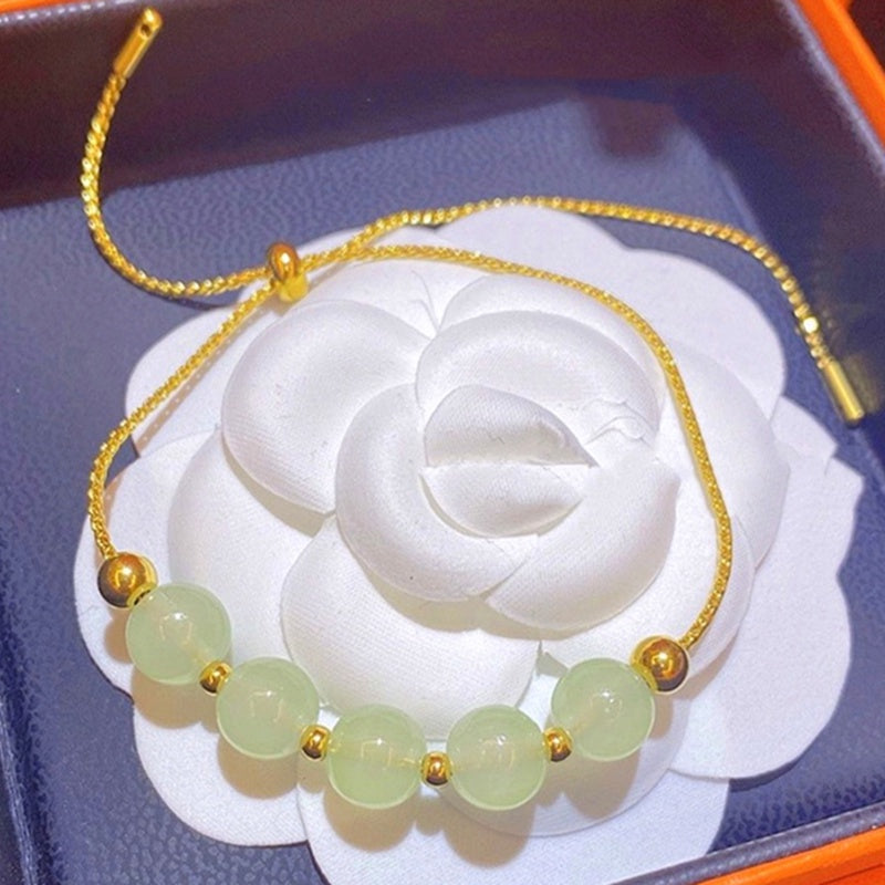 Kalung Manik Giok Minimalis untuk Wanita - Pendant Stainless Steel Anti Pudar | Aksesoris Perhiasan Elegan - 我的商店