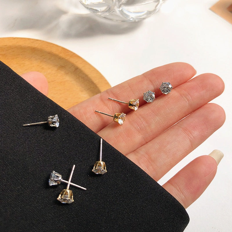 Anting Zirconia Wanita - Stainless Steel Emas Anti Kusam, Hadiah Elegan - 我的商店