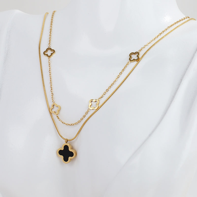 Gelang Keberuntungan Daun Semanggi untuk Wanita – Bangle Stainless Steel Vintage, Anti Karat & Fashionable - 我的商店