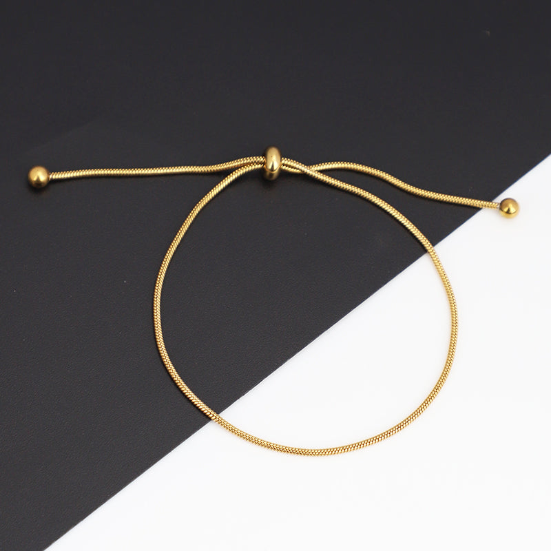 Gelang Wanita Stainless Steel Lapis Emas 18K - Minimalis, Elegan & Awet! - 我的商店