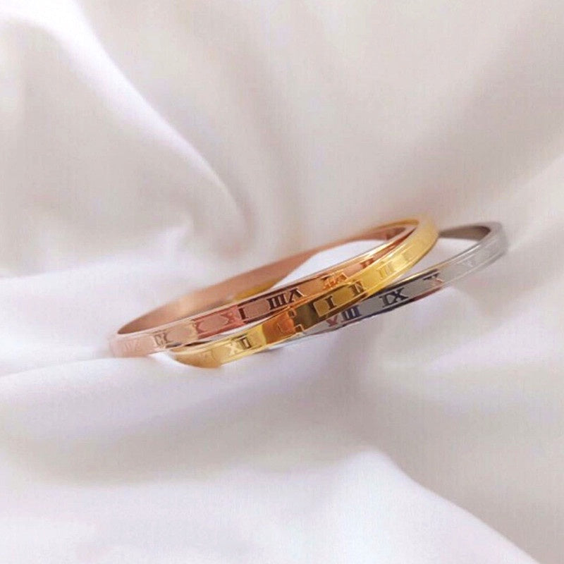 Gelang Wanita Angka Romawi - Tidak Kusam & Tidak Pudar, Elegan & Cocok untuk Hadiah! - 我的商店
