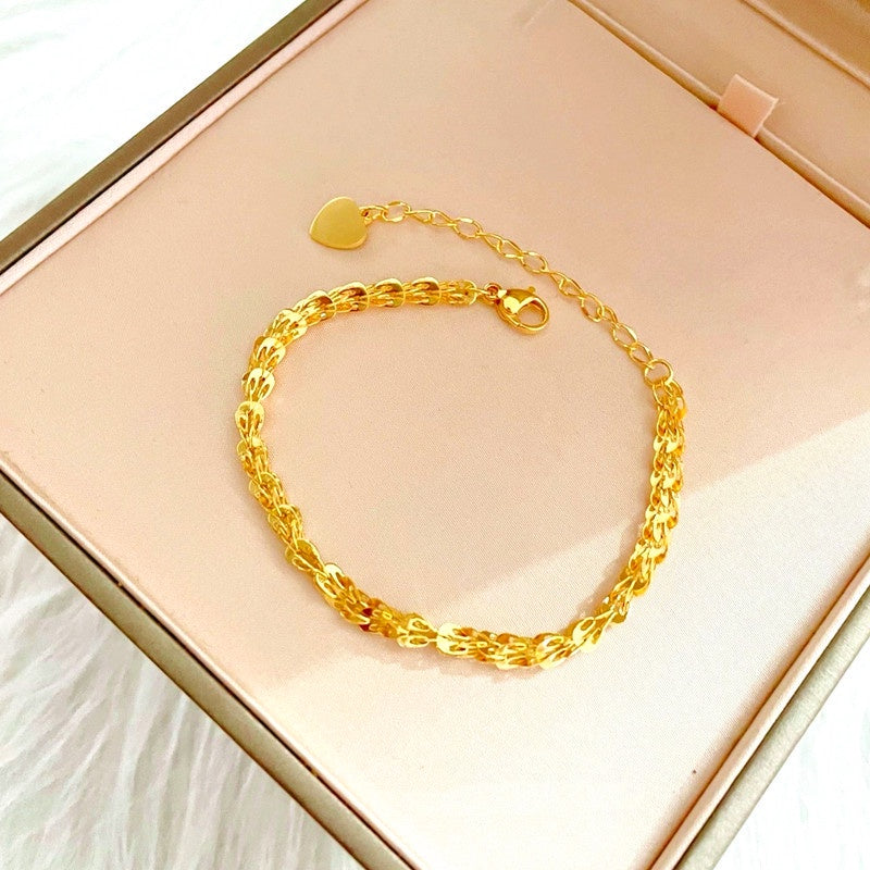 Kalung Choker Wanita Phoenix Tail - Stainless Steel Lapis Emas, Elegan & Cocok untuk Hadiah! - 我的商店