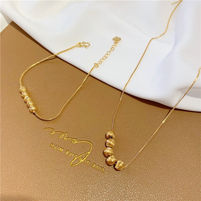 Gelang FU Pembawa Keberuntungan Wanita - Rantai Emas Stainless Steel Anti Kusam - 我的商店