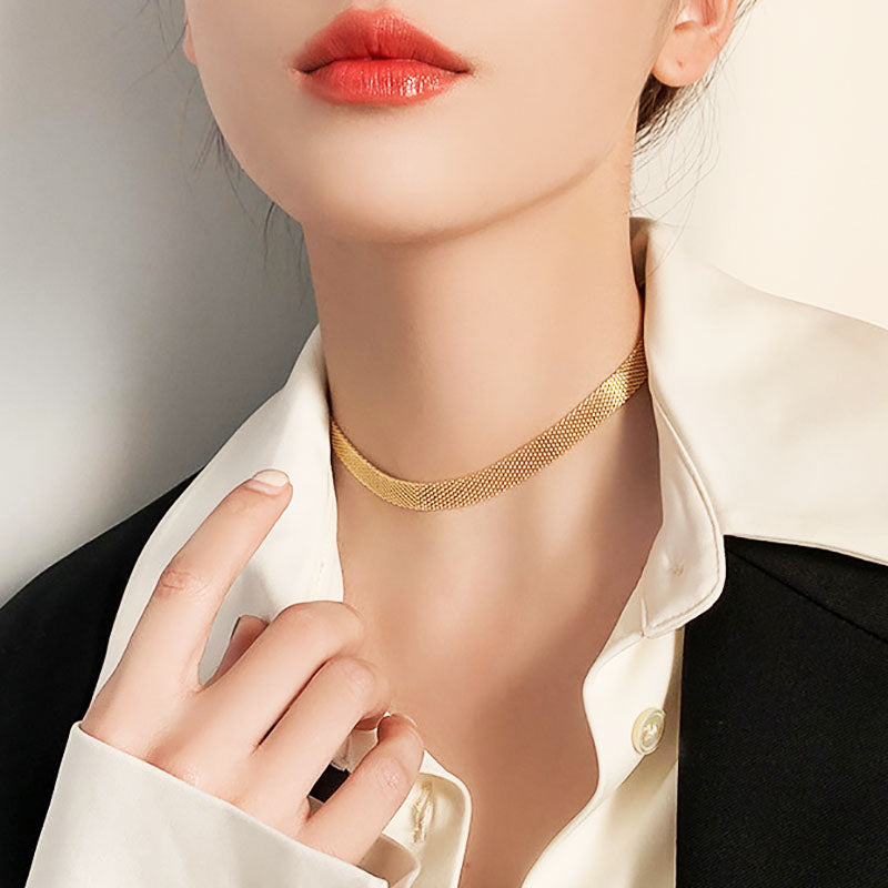 Gosir 18k Gold Plated Chain Necklace for Women Stainless Steel Jewelry Daily Non Tarnish Accessories for Girls Birthday Gift - 我的商店