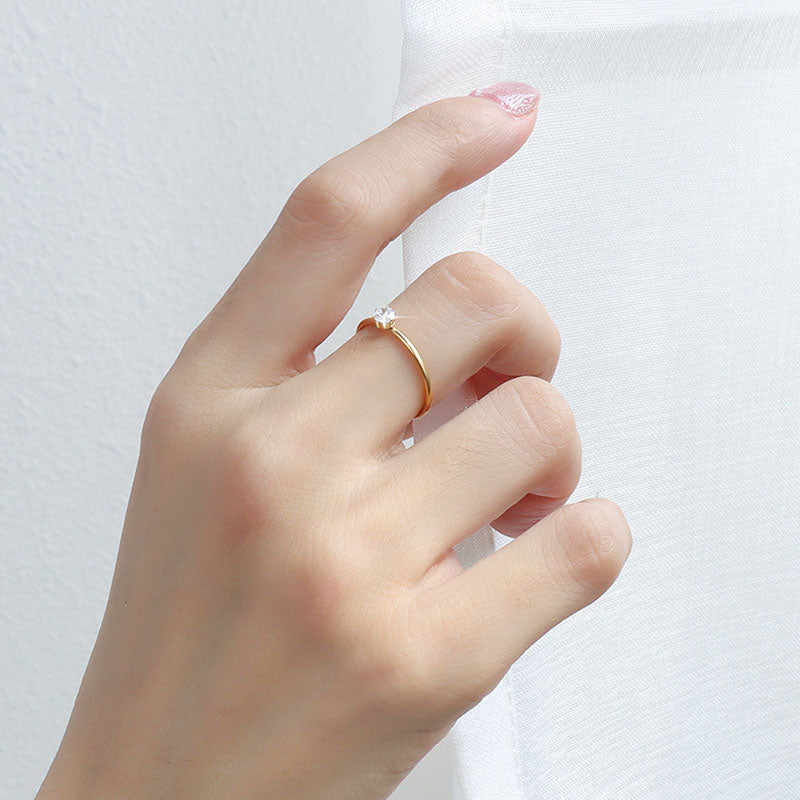 Cincin Berlian 1 Karat Wanita - Titanium Steel Lapis Rose Gold, Anti Karat untuk Tunangan & Pernikahan - 我的商店