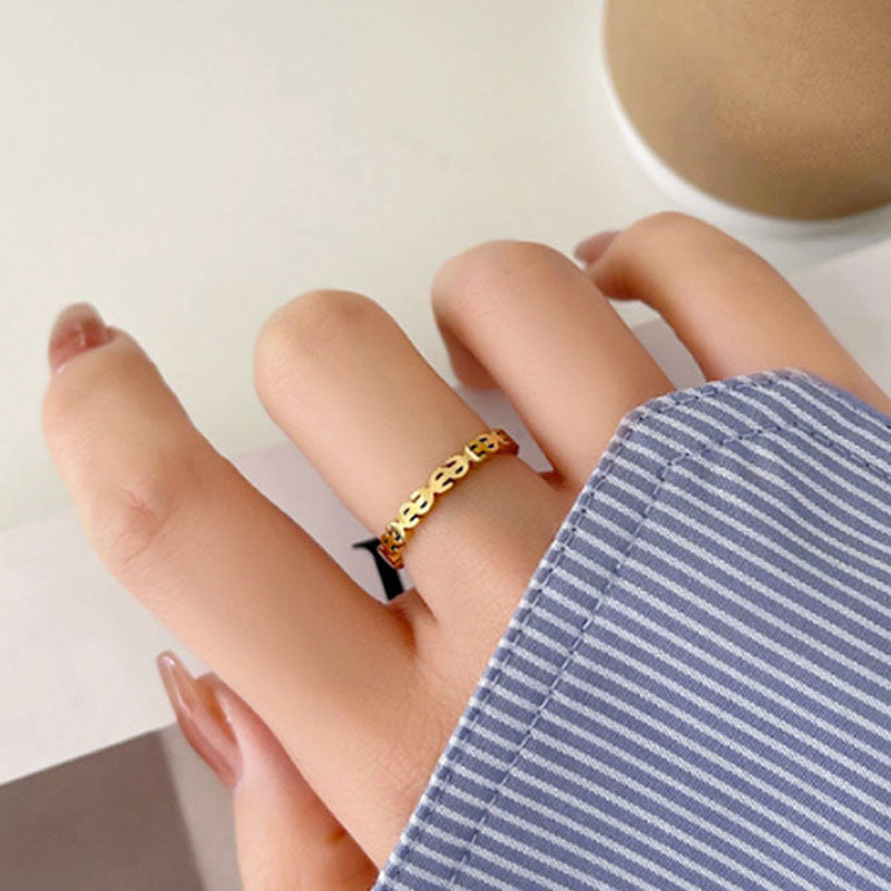 Cincin Money Catcher untuk Wanita - 18k Emas Stainless Steel Anti Pudar | Aksesoris Fashion Elegan - 我的商店