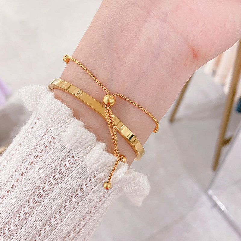 Grosir Gelang Manik Emas untuk Wanita – Desain Sederhana, Anti Karat, Elegan - 我的商店