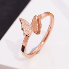 Cincin Kupu-Kupu Vintage untuk Wanita - Singsing Emas Anti Pudar | Aksesoris Perhiasan Elegan