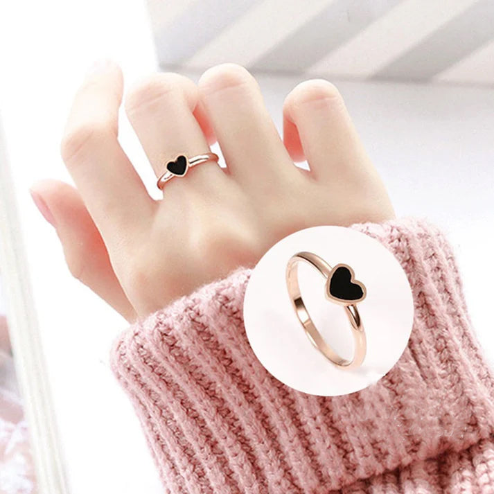 Cincin Wanita Stainless Steel - Lapis Emas, Tidak Kusam & Tidak Pudar, Elegan & Trendi! - 我的商店