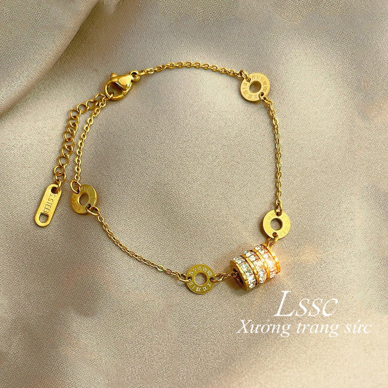 Gelang Wanita Stainless Steel - Rantai Emas 18K Motif Kupu-Kupu, Anti Kusam & Elegan - 我的商店