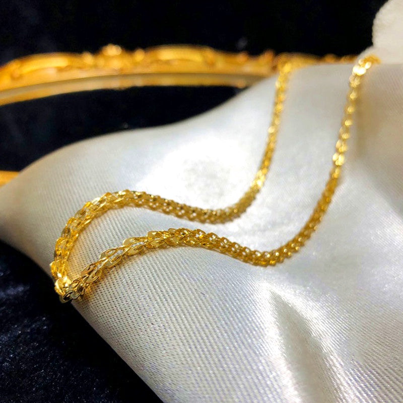 Kalung Choker Wanita Phoenix Tail - Stainless Steel Lapis Emas, Elegan & Cocok untuk Hadiah! - 我的商店