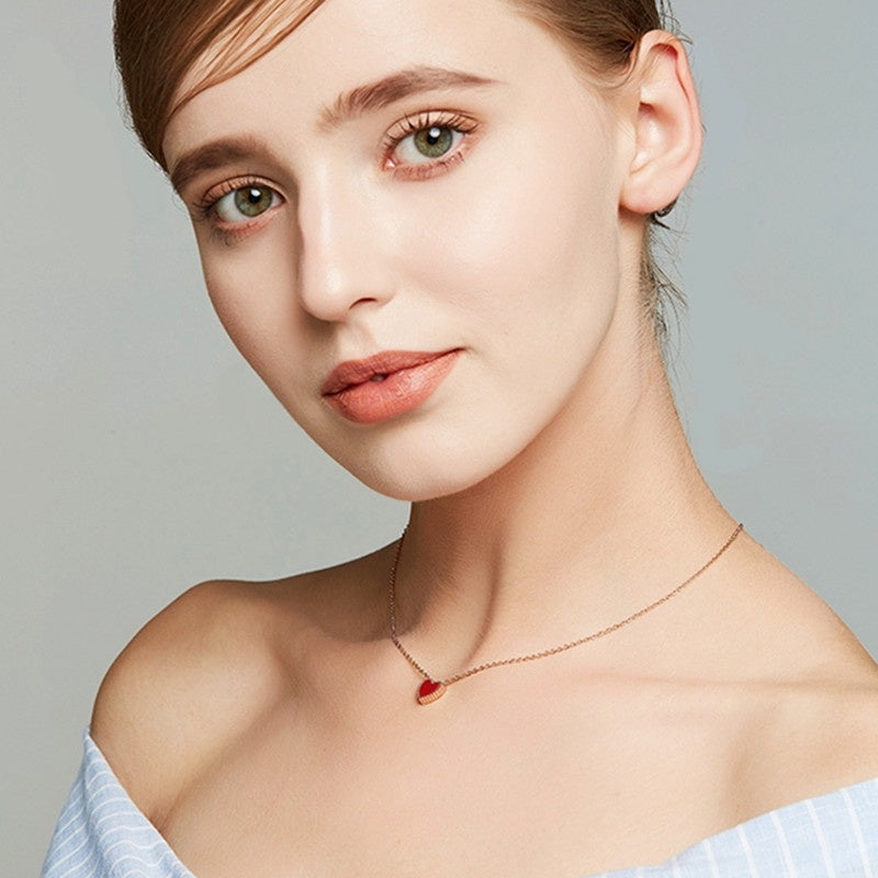 Kalung Choker Wanita Vintage - Warna Emas, Hitam & Merah, Stainless Steel Anti Kusam - 我的商店