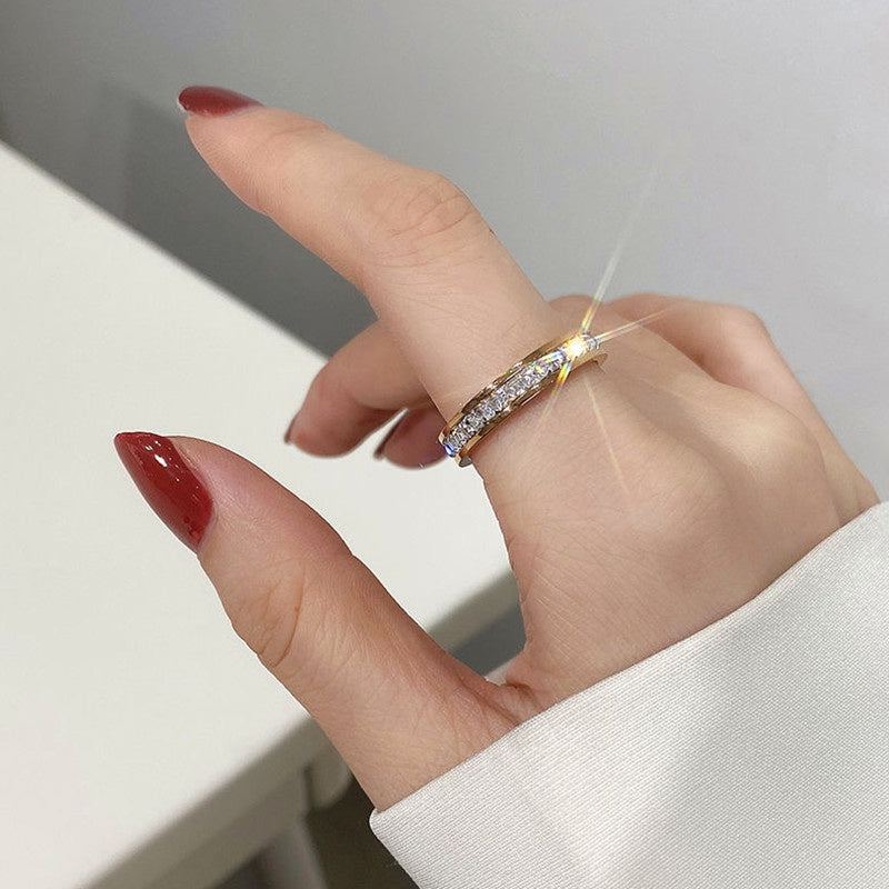 Cincin Berlian Emas untuk Wanita - Vintage Anti Pudar | Perhiasan Hadiah Elegan - 我的商店