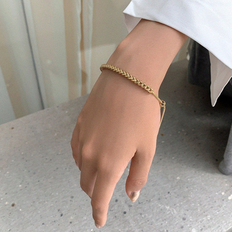 Gelang Wanita Klasik - Rantai Emas Stainless Steel Anti Kusam, Hadiah Elegan - 我的商店