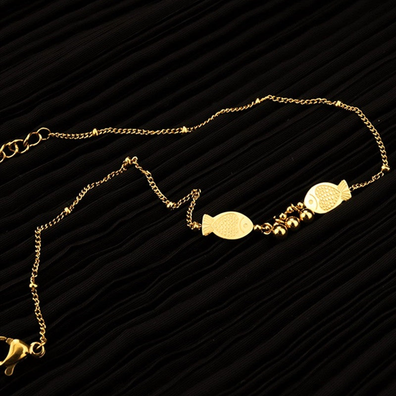 Gelang Kaki Wanita Ikan Keberuntungan - Stainless Steel, Tidak Kusam, Elegan & Cocok untuk Hadiah! - 我的商店