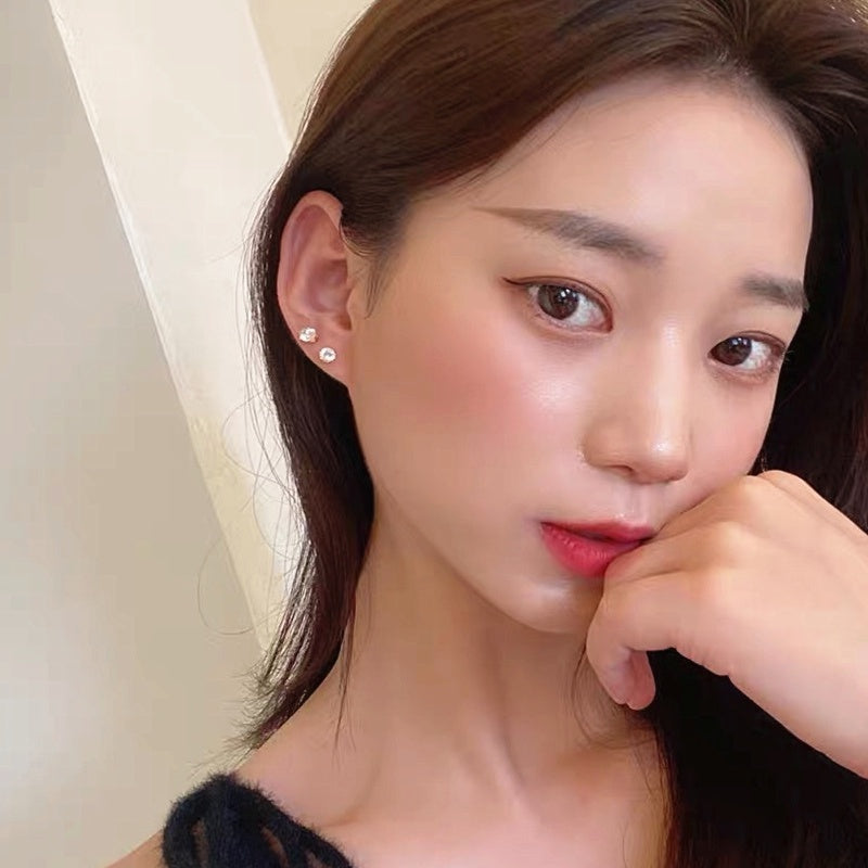 Anting Zirconia Wanita - Stainless Steel Emas Anti Kusam, Hadiah Elegan - 我的商店