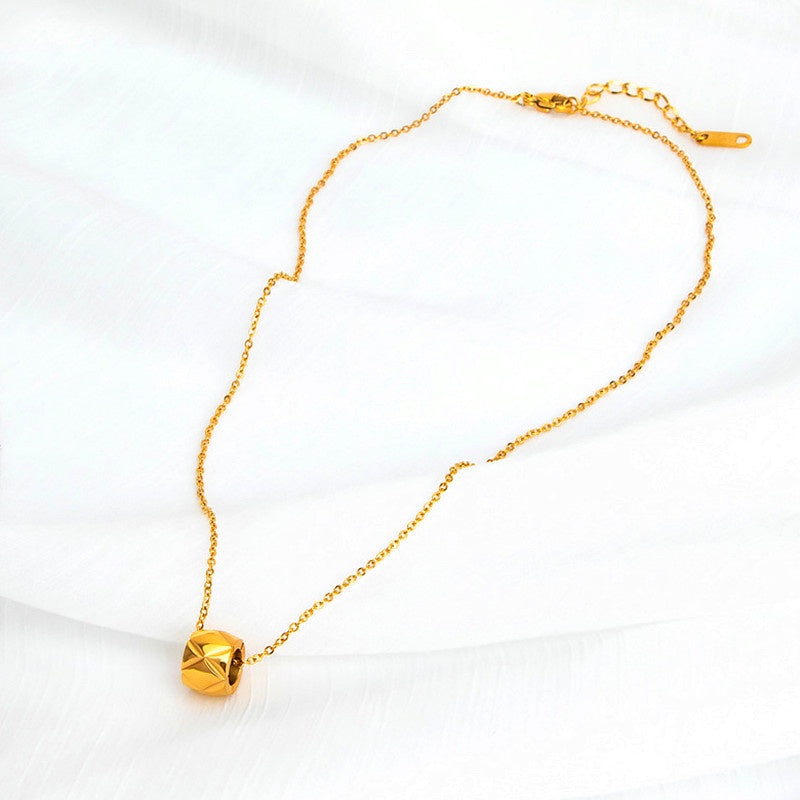 Kalung Fashion Korea dengan Manik-Manik untuk Wanita - Kwintas Pendant Stainless Steel | Aksesoris Perhiasan Trendi - 我的商店