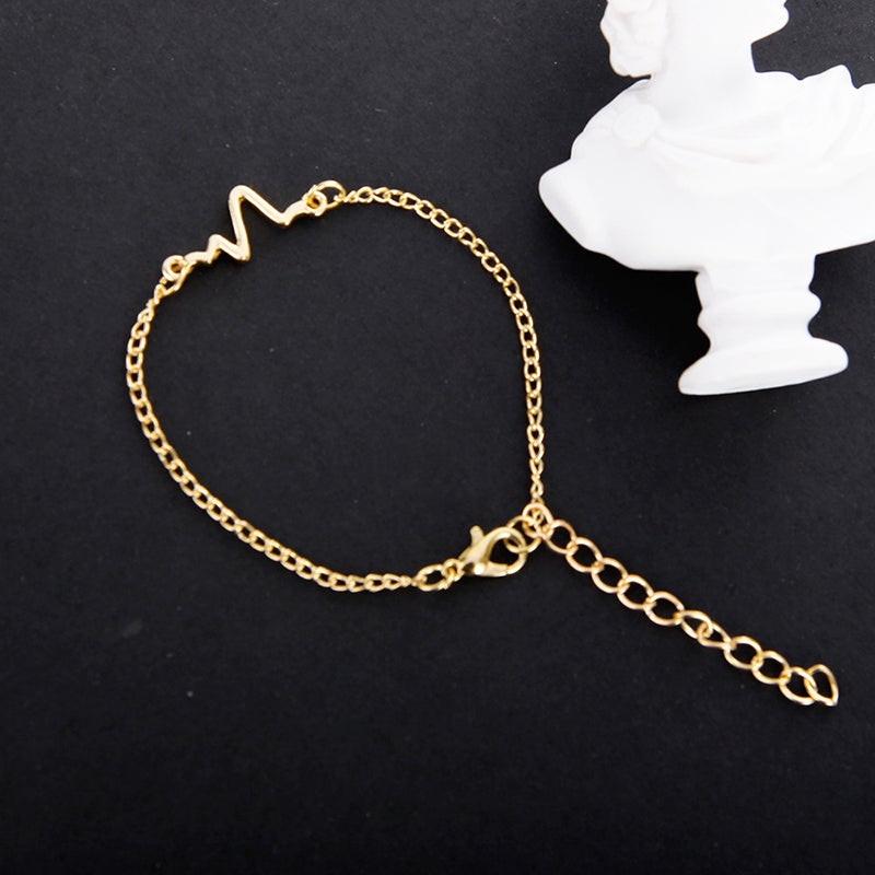 Gelang Couple Detak Jantung - Desain Minimalis untuk Pasangan, Aksesoris Fashion Unisex - 我的商店