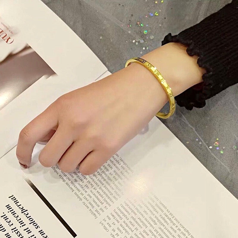 Gelang Wanita Angka Romawi - Tidak Kusam & Tidak Pudar, Elegan & Cocok untuk Hadiah! - 我的商店