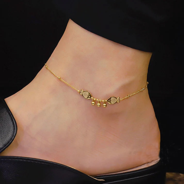 Gelang Kaki Wanita Ikan Keberuntungan - Stainless Steel, Tidak Kusam, Elegan & Cocok untuk Hadiah! - 我的商店