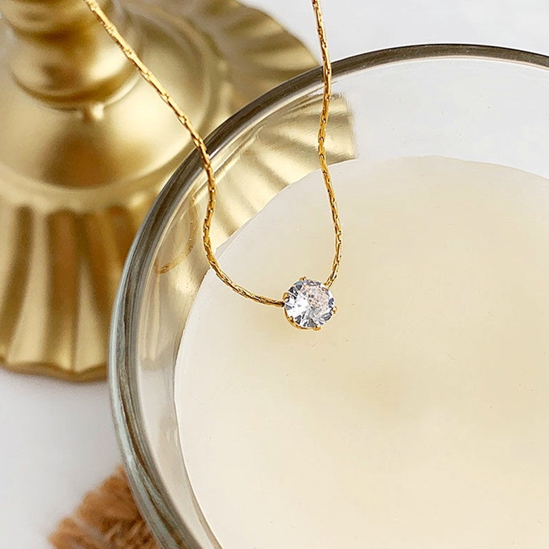 Anting Zirconia Wanita - Stainless Steel Emas Anti Kusam, Hadiah Elegan - 我的商店