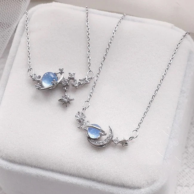 Kalung Pasangan Bulan Vintage - Stainless Steel, Liontin Bulan, Tidak Kusam, Elegan & Cocok untuk Hadiah! - 我的商店