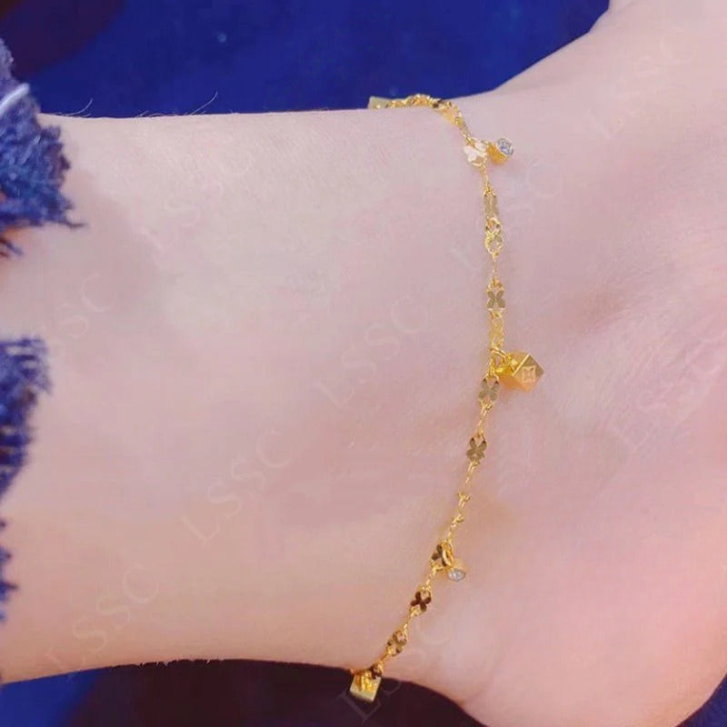 Gelang Kaki Wanita Diamond Kotak Stainless Steel Anti Luntur perhiasandirect