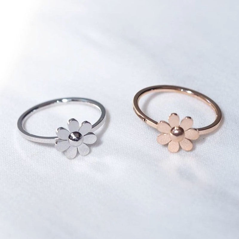 Cincin Wanita Stainless Steel - Lapis Emas, Tidak Kusam & Tidak Pudar, Elegan & Trendi! - 我的商店