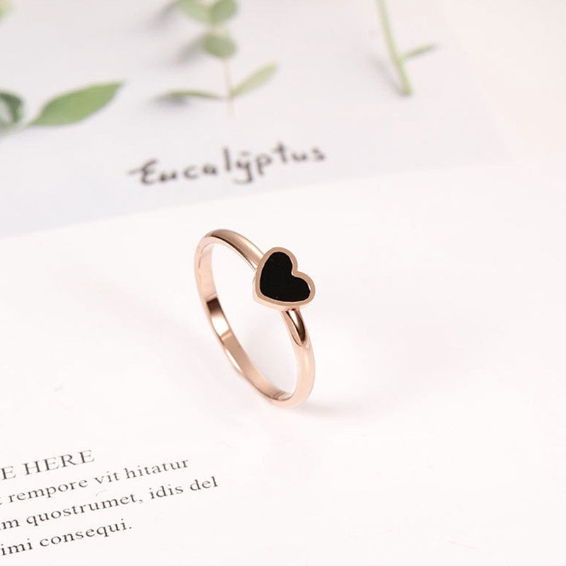 Cincin Love Heart Stainless Steel untuk Wanita - Lapisan Emas 18k | Perhiasan Fashion Elegan Hadiah untuk Wanita - 我的商店