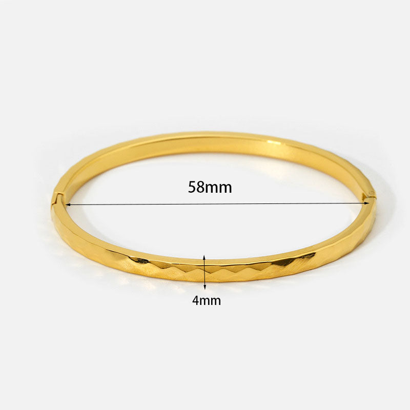 Gelang Wanita Retro Lapis Emas 18K - Stainless Steel, Tidak Kusam, Elegan & Cocok untuk Prom! - 我的商店