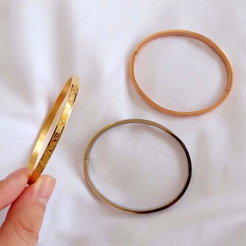 Gelang Wanita Angka Romawi - Tidak Kusam & Tidak Pudar, Elegan & Cocok untuk Hadiah! - 我的商店