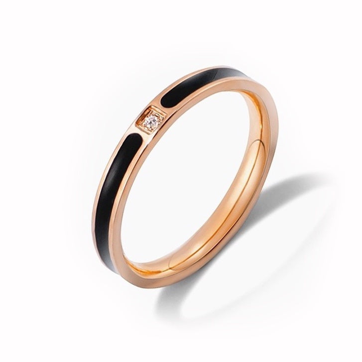 Cincin Wanita Stainless Steel - Lapis Emas, Tidak Kusam & Tidak Pudar, Elegan & Trendi! - 我的商店