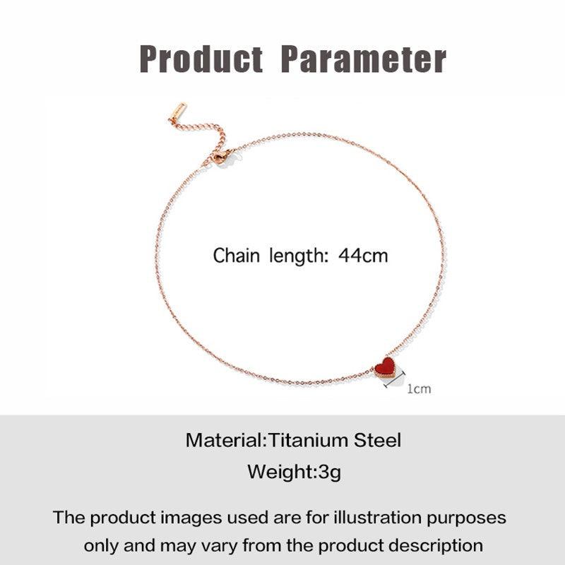 Kalung Choker Wanita Vintage - Warna Emas, Hitam & Merah, Stainless Steel Anti Kusam - 我的商店