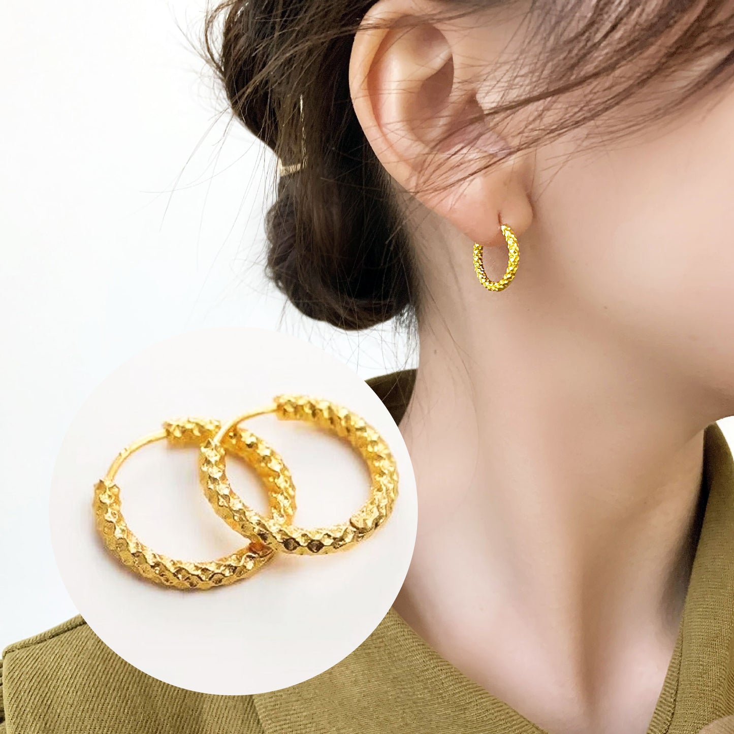 Anting Hoop Wanita – Stainless Steel Elegan, Anti Kusam & Bisa Personalisas10