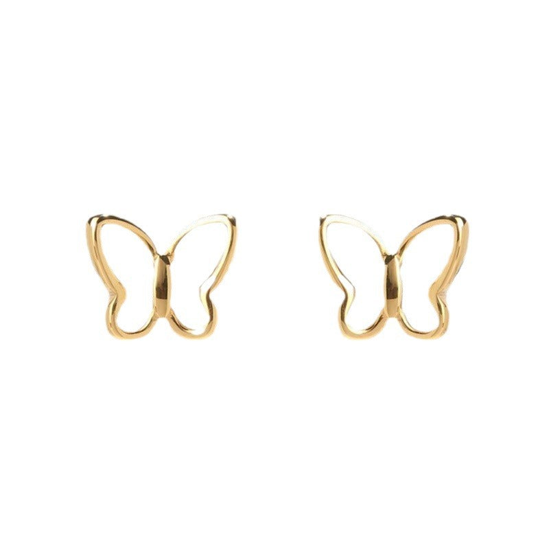Anting Kupu-Kupu Elegan – Stainless Steel, Shell, Berlapis Emas 18K perhiasandirect