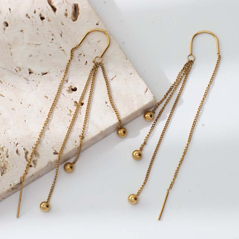 Anting Manik Wanita – Stainless Steel, Elegan & Trendi untuk Sehari-hari5