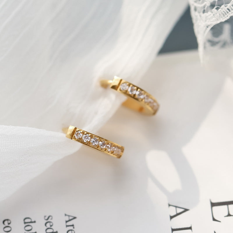 Anting Pasangan 18K Gold – Stainless Steel Elegan, Aksesoris Wanita Trendi, Grosir Terbaik10