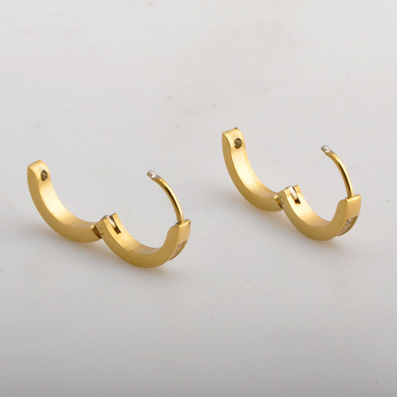 Anting Pasangan 18K Gold – Stainless Steel Elegan, Aksesoris Wanita Trendi, Grosir Terbaik7