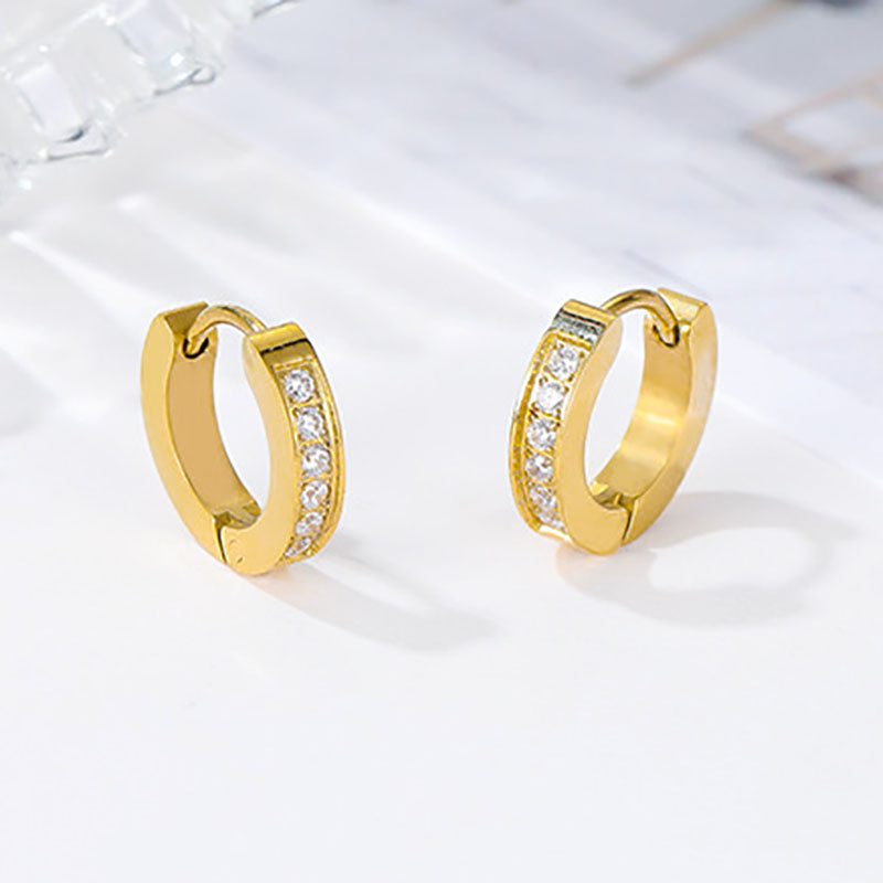 Anting Pasangan 18K Gold – Stainless Steel Elegan, Aksesoris Wanita Trendi, Grosir Terbaik8