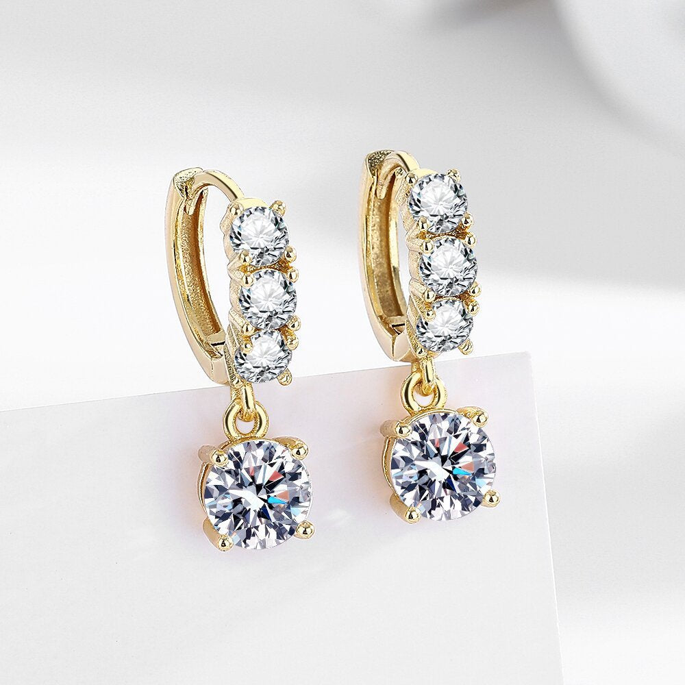 Anting Rumbai Enam Cabang Moissanite Simulasi – Perhiasan Pernikahan Elegan untuk Wanita3