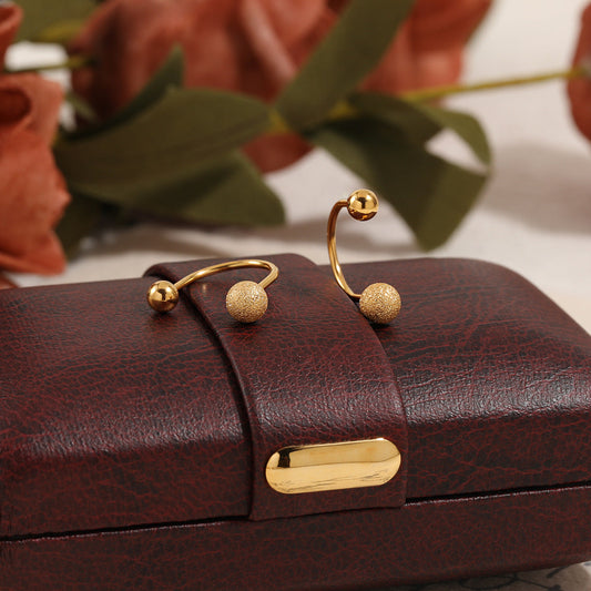 Anting Tulang Telinga U Shape – Frosted Beans, Sekrup Titanium Modis perhiasandirect
