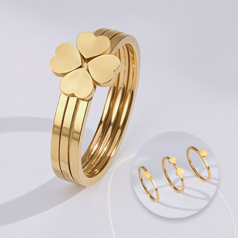 Cincin 3 in 1 Four Leaf Clover – Elegan & Multifungsi untuk Wanita3
