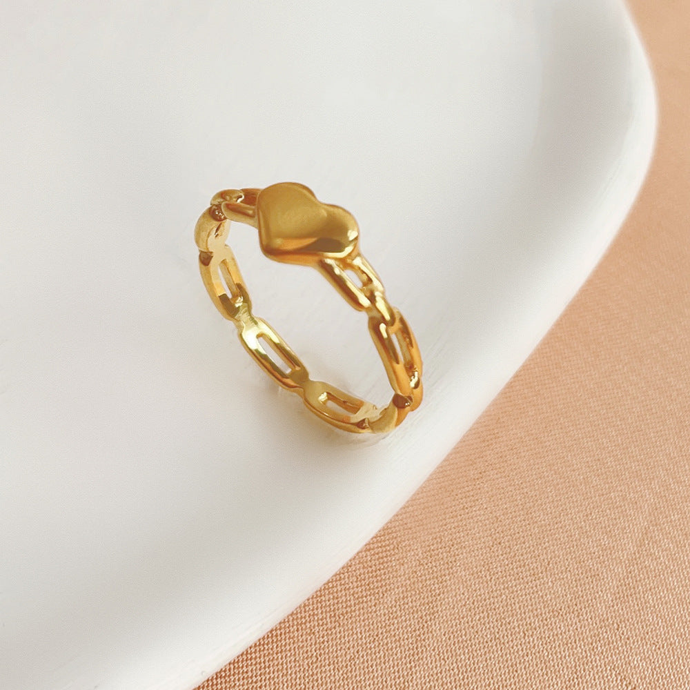 Cincin Tunangan Ekor Cinta Wanita Stainless Steel Emas 18K Ukuran - perhiasandirect