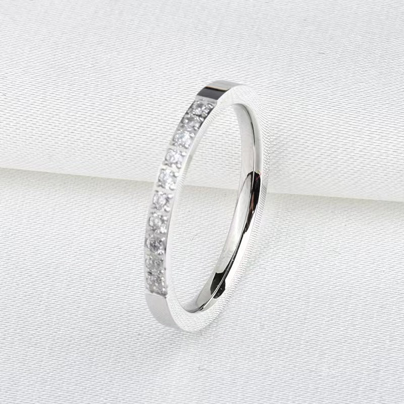 Cincin Wanita - Perhiasan Stainless Steel dengan Berlian, Aksesoris Elegan, Grosir Harga Terbaik 6