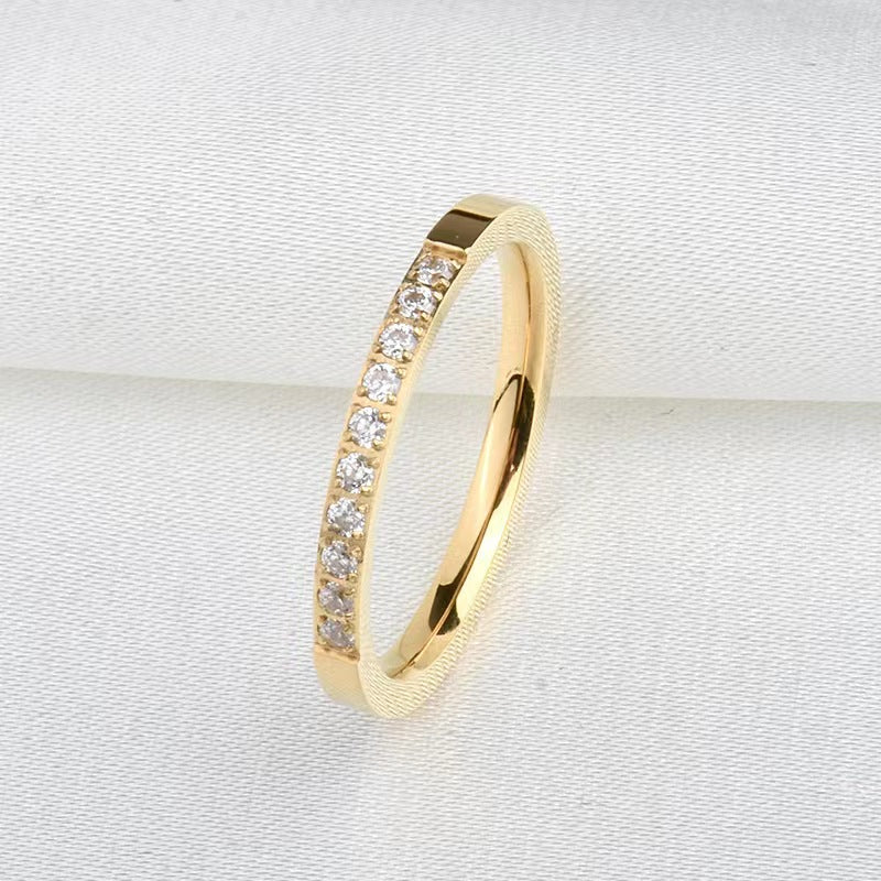 Cincin Wanita - Perhiasan Stainless Steel dengan Berlian, Aksesoris Elegan, Grosir Harga Terbaik 8